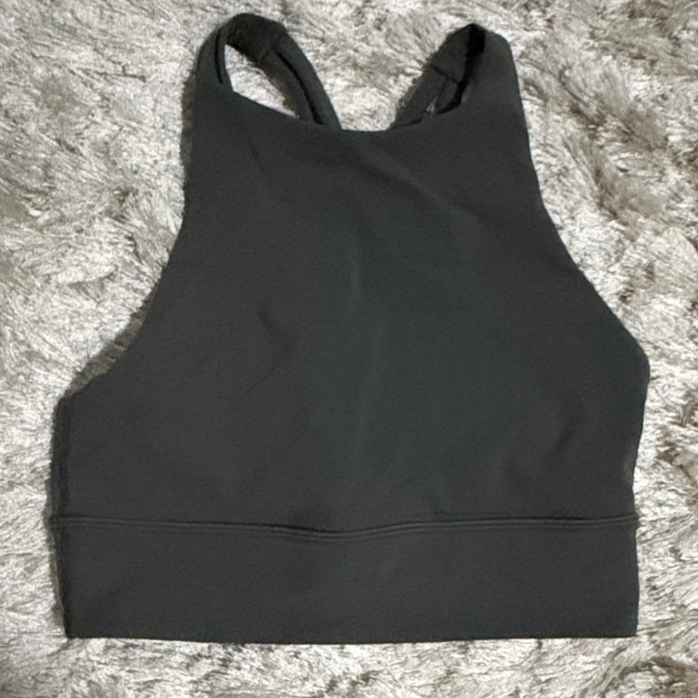 lululemon athletica Black High Neck Racerback Sports Bra